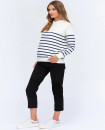 Made in Italy BLACK CAPRI Black Maternity Pants in Stretch Cotton